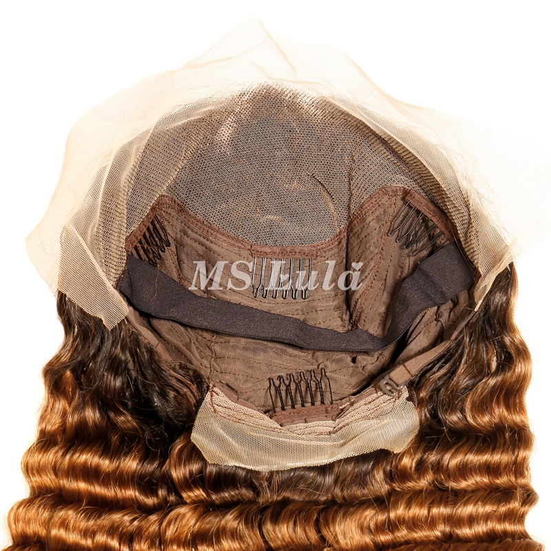 #1B/30 Color 13x4 Deep Wave Lace Front Wigs - 图片 6